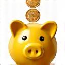 Piggy bank icon representing lower costs