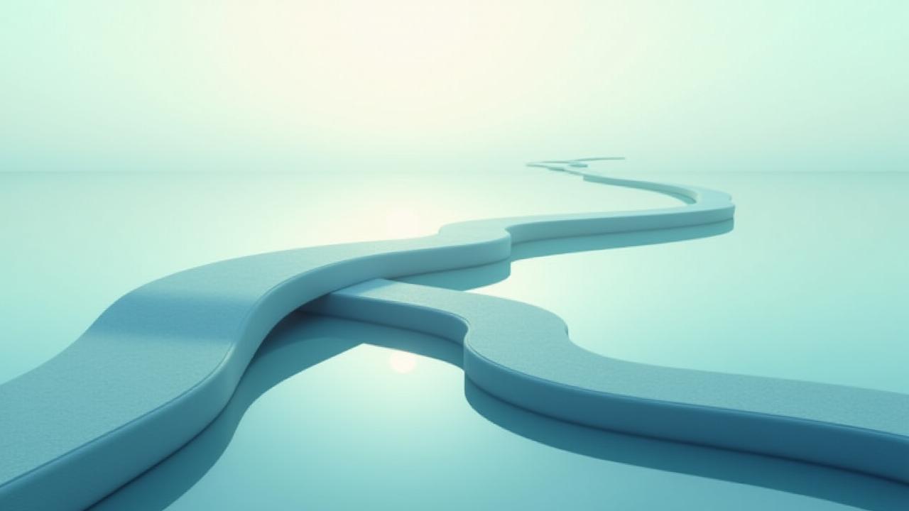 Abstract image of smooth, intertwined paths over calm water, representing clarity and stability during life transitions.
