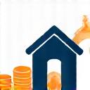 Icon of a house with upward trending arrow and dollar signs