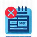 Icon of crossed out dollar bills and monthly payments