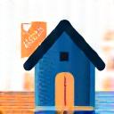 Icon of a house, a 'Sold' sign, and flowing money
