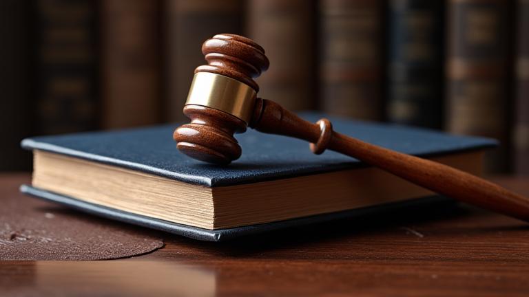 Gavel and law books on a table, symbolizing legal governance and dispute resolution.
